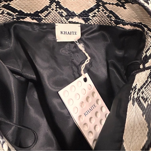 NWT $4400 KHAITE Isla leather skirt in natural snake - Size 10 - Picture 12 of 16